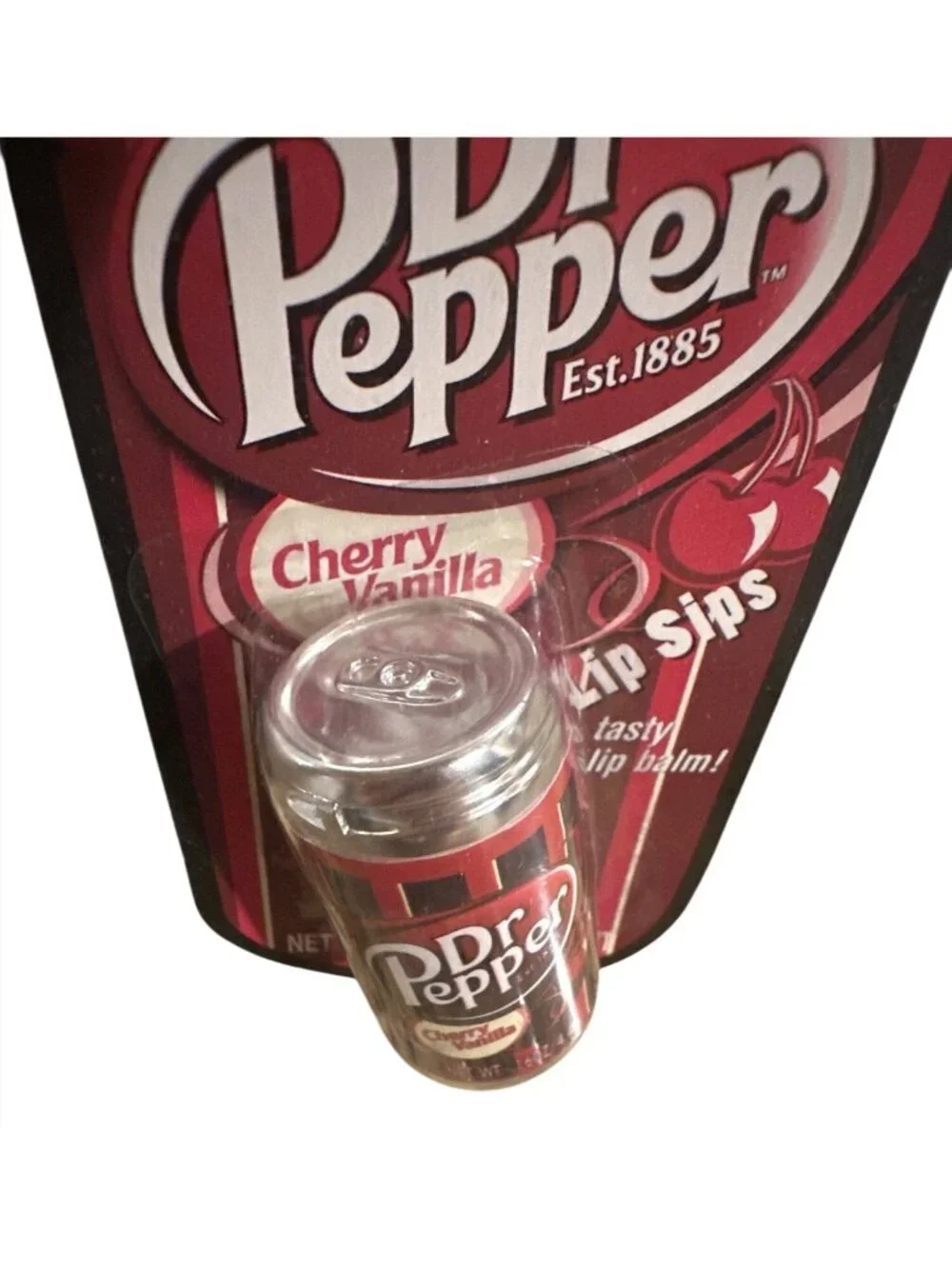 LOTTA LUV Soda Can Shaped Tasty Lip Balm DR. PEPPER CHERRY VANILLA 0.16 oz Rare